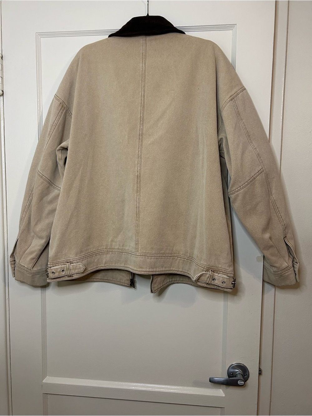 Lioness Workwear Jacket Stone 100% Cotton Utility Buckle Size Large NWOT - Picture 5 of 8